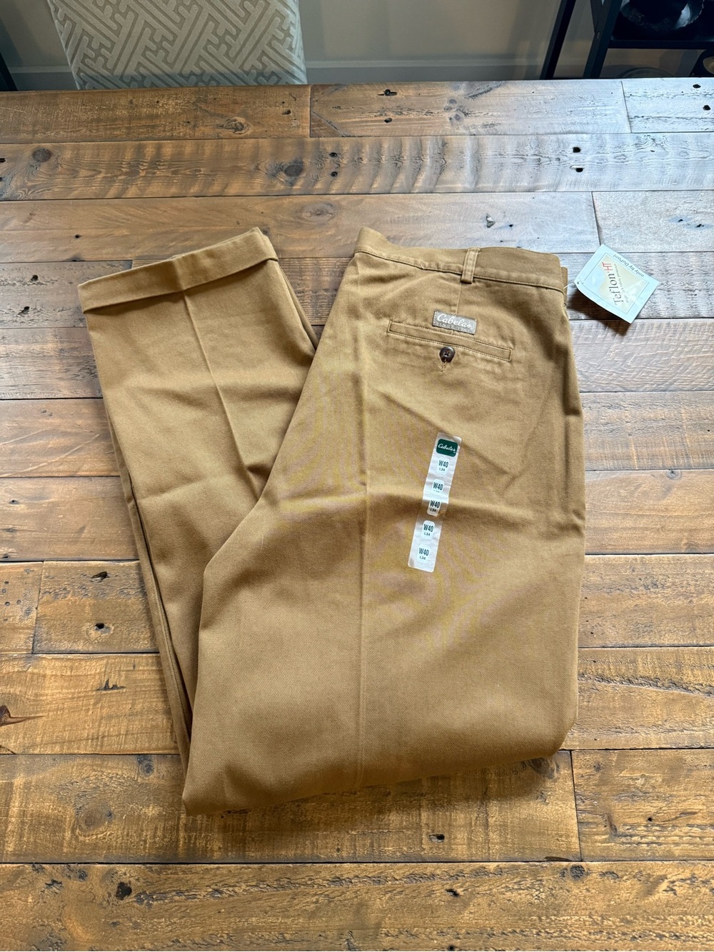 Cabela's Men's Tan Workwear Pants size 40x34 NWT w fabric protector